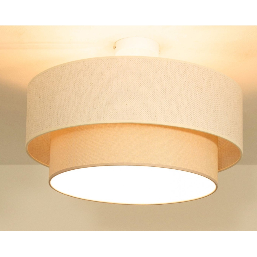 Pinnapealne laelamp NATIA 1xE27/60W/230V Ø 45 cm kreemjas