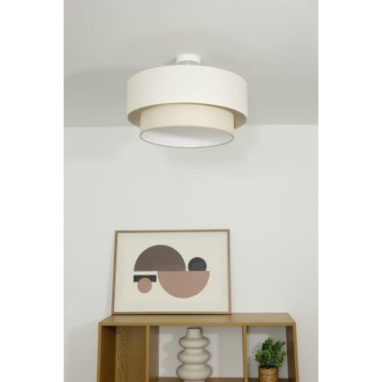 Pinnapealne laelamp NATIA 1xE27/60W/230V Ø 45 cm kreemjas
