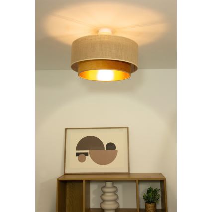 Pinnapealne laelamp SARTA 1xE27/60W/230V Ø 45 cm vaskne/juut