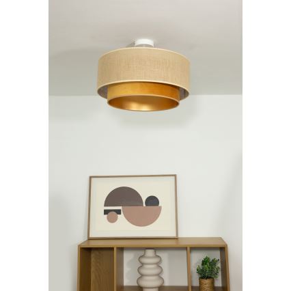 Pinnapealne laelamp SARTA 1xE27/60W/230V Ø 45 cm vaskne/juut