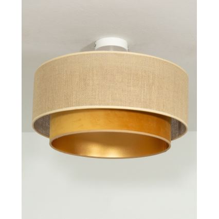 Pinnapealne laelamp SARTA 1xE27/60W/230V Ø 45 cm vaskne/juut