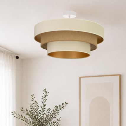 Pinnapealne laelamp WENTA 1xE27/60W/230V, läbimõõt 50 cm, beež/juut