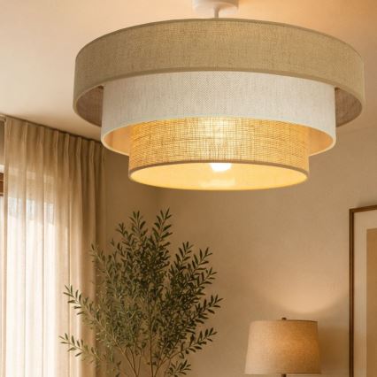 Pinnapealne laelamp WENTA 1xE27/60W/230V, läbimõõt 50 cm, juut/kreemjas