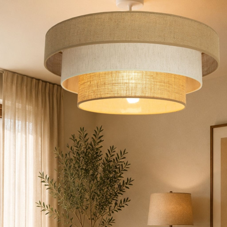 Pinnapealne laelamp WENTA 1xE27/60W/230V, läbimõõt 50 cm, juut/kreemjas
