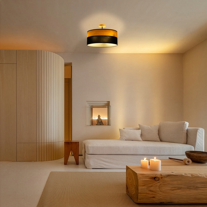 Pinnapealne laelühter ALBA 3xE27/15W/230V, läbimõõt 40 cm, must/pruun