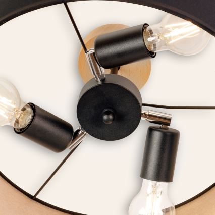 Pinnapealne laelühter ALBA 3xE27/15W/230V, läbimõõt 40 cm, must/pruun