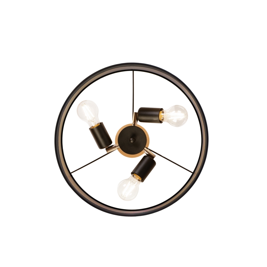 Pinnapealne laelühter ALBA 3xE27/15W/230V, läbimõõt 40 cm, must/pruun