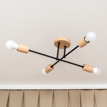 Pinnapealne laelühter CAMBRIDGE 4xE27/15W/230V männipuit