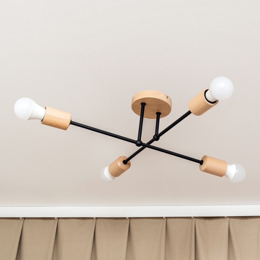 Pinnapealne laelühter CAMBRIDGE 4xE27/15W/230V männipuit