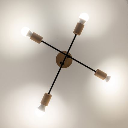 Pinnapealne laelühter CAMBRIDGE 4xE27/15W/230V männipuit
