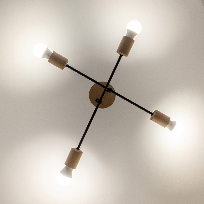 Pinnapealne laelühter CAMBRIDGE 4xE27/15W/230V männipuit
