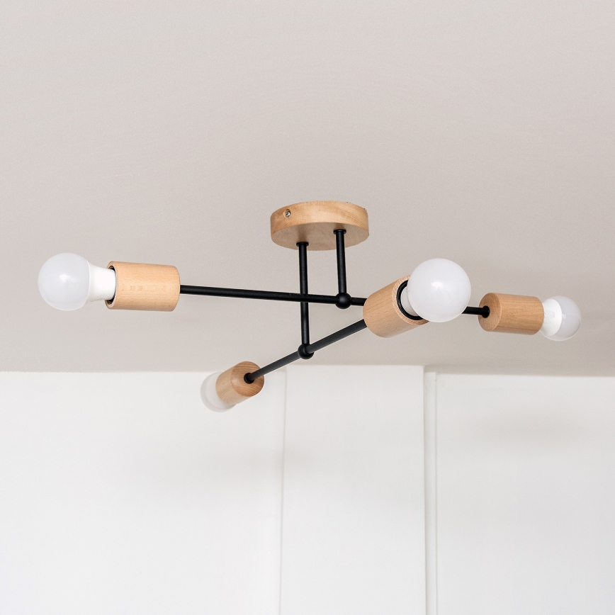 Pinnapealne laelühter CAMBRIDGE 4xE27/15W/230V männipuit