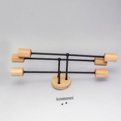 Pinnapealne laelühter CAMBRIDGE 6xE27/15W/230V, männipuit