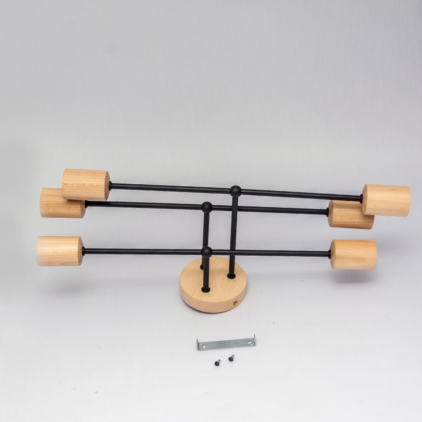 Pinnapealne laelühter CAMBRIDGE 6xE27/15W/230V, männipuit