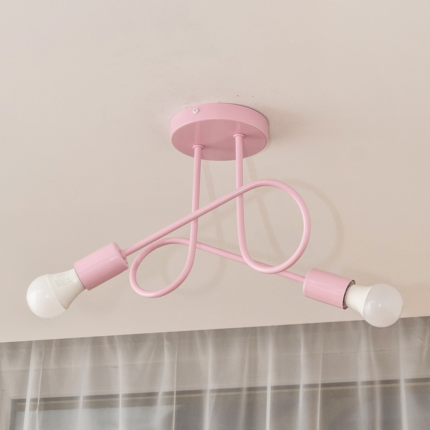 Pinnapealne laelühter OXFORD 2xE27/15W/230V roosa