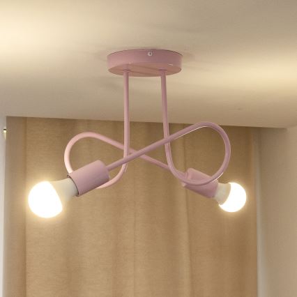 Pinnapealne laelühter OXFORD 2xE27/15W/230V roosa