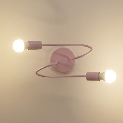 Pinnapealne laelühter OXFORD 2xE27/15W/230V roosa