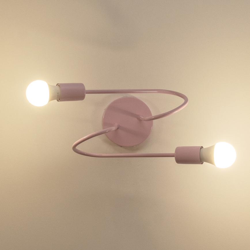 Pinnapealne laelühter OXFORD 2xE27/15W/230V roosa