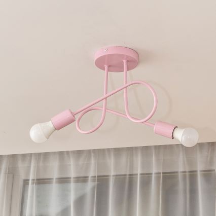 Pinnapealne laelühter OXFORD 2xE27/15W/230V roosa