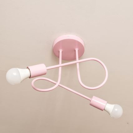 Pinnapealne laelühter OXFORD 2xE27/15W/230V roosa