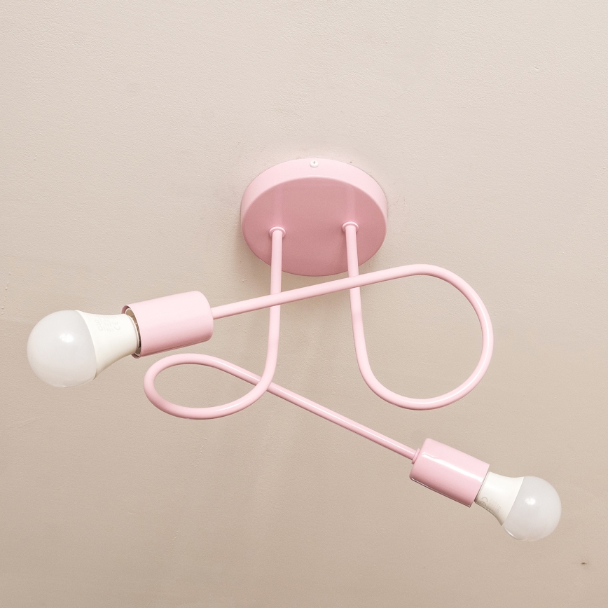 Pinnapealne laelühter OXFORD 2xE27/15W/230V roosa