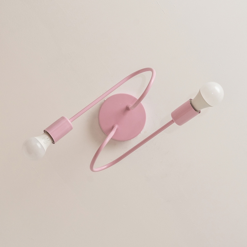 Pinnapealne laelühter OXFORD 2xE27/15W/230V roosa