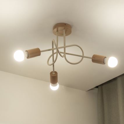 Pinnapealne laelühter OXFORD 3xE27/15W/230V mänd/kreem