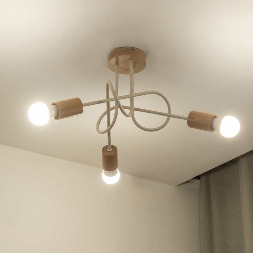 Pinnapealne laelühter OXFORD 3xE27/15W/230V mänd/kreem
