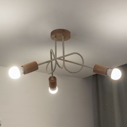 Pinnapealne laelühter OXFORD 3xE27/15W/230V mänd/kreem