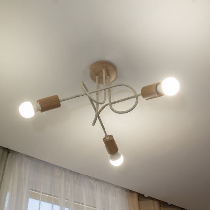 Pinnapealne laelühter OXFORD 3xE27/15W/230V mänd/kreem