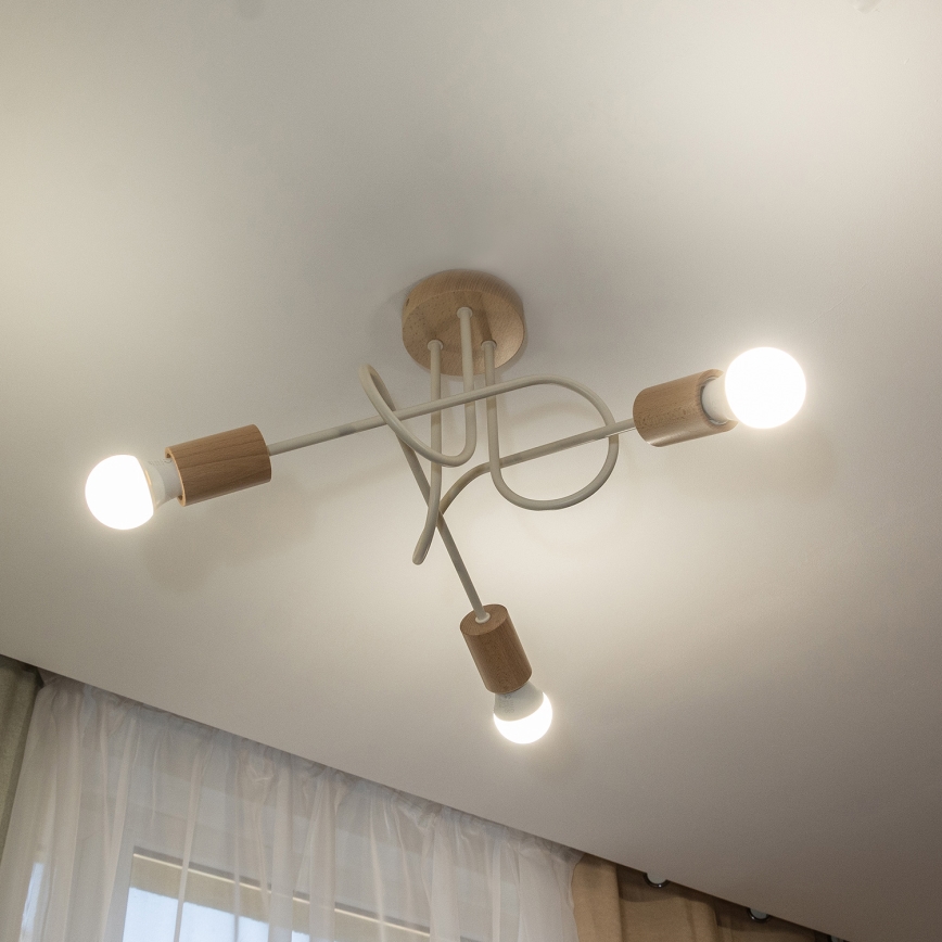 Pinnapealne laelühter OXFORD 3xE27/15W/230V mänd/kreem