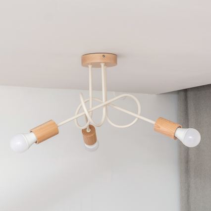 Pinnapealne laelühter OXFORD 3xE27/15W/230V mänd/kreem