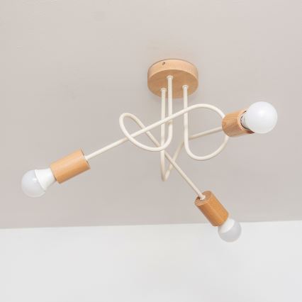 Pinnapealne laelühter OXFORD 3xE27/15W/230V mänd/kreem