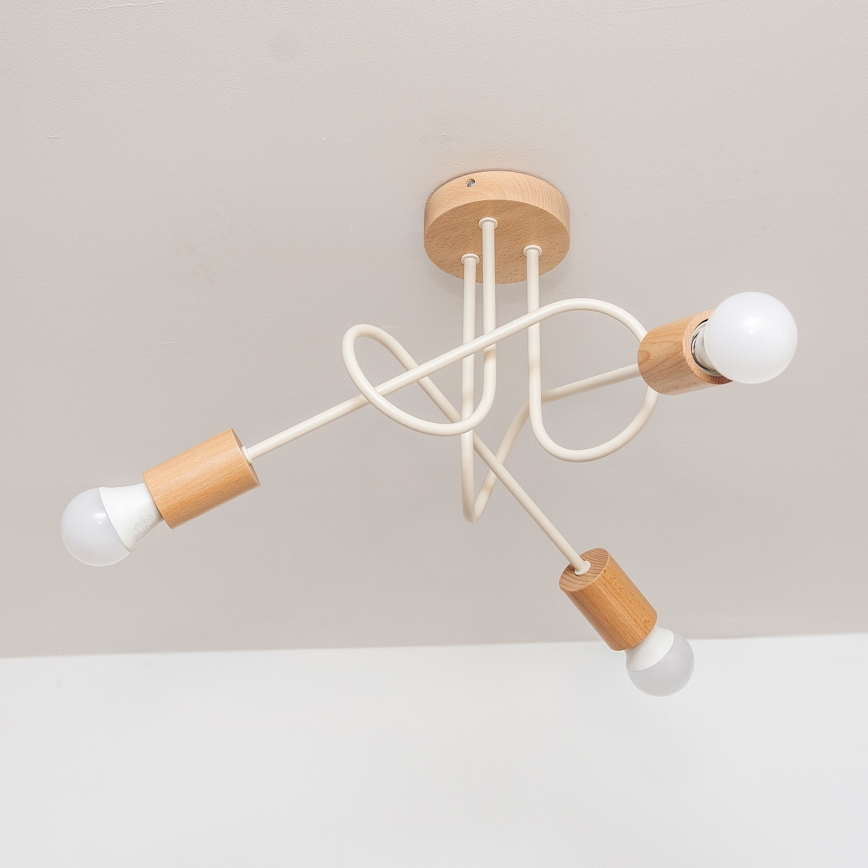 Pinnapealne laelühter OXFORD 3xE27/15W/230V mänd/kreem