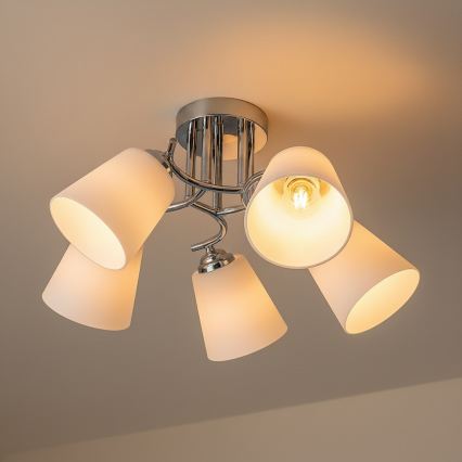 Pinnapealne laelühter PAFOS 5xE27/15W/230V läikiv kroom
