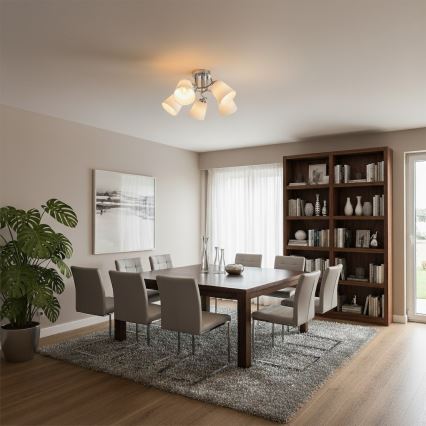 Pinnapealne laelühter PAFOS 5xE27/15W/230V läikiv kroom