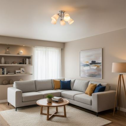 Pinnapealne laelühter PAFOS 5xE27/15W/230V läikiv kroom