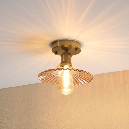 Pinnapealne laelühter TRISH 1xE27/15W/230V kuldne/suitsune beež