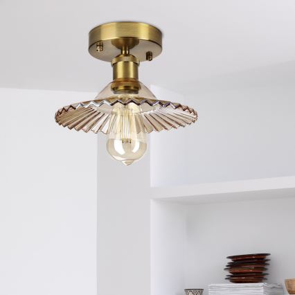 Pinnapealne laelühter TRISH 1xE27/15W/230V kuldne/suitsune beež