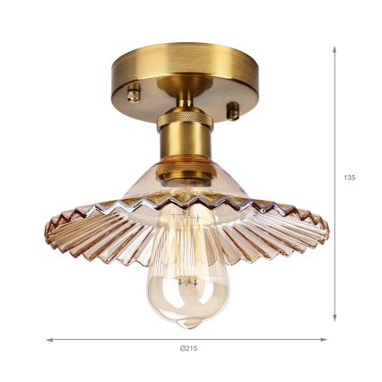 Pinnapealne laelühter TRISH 1xE27/15W/230V kuldne/suitsune beež