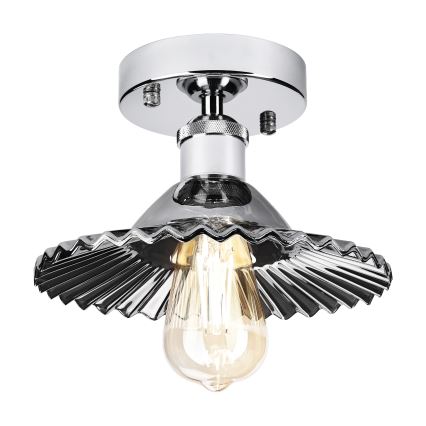 Pinnapealne laevalgusti TRISH 1xE27/15W/230V läikiv kroom/suitsune must