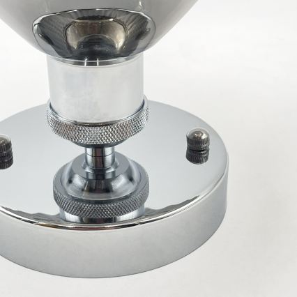Pinnapealne laevalgusti TRISH 1xE27/15W/230V läikiv kroom/suitsune must