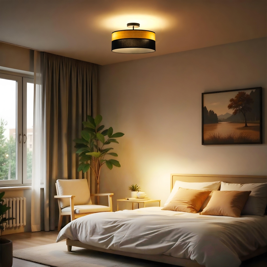 Pinnapealne lühter ALBA 3xE27/15W/230V läbimõõt 40 cm must/pruun