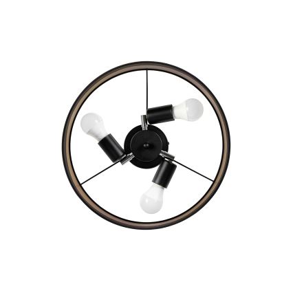 Pinnapealne lühter ALBA 3xE27/15W/230V läbimõõt 40 cm must/pruun