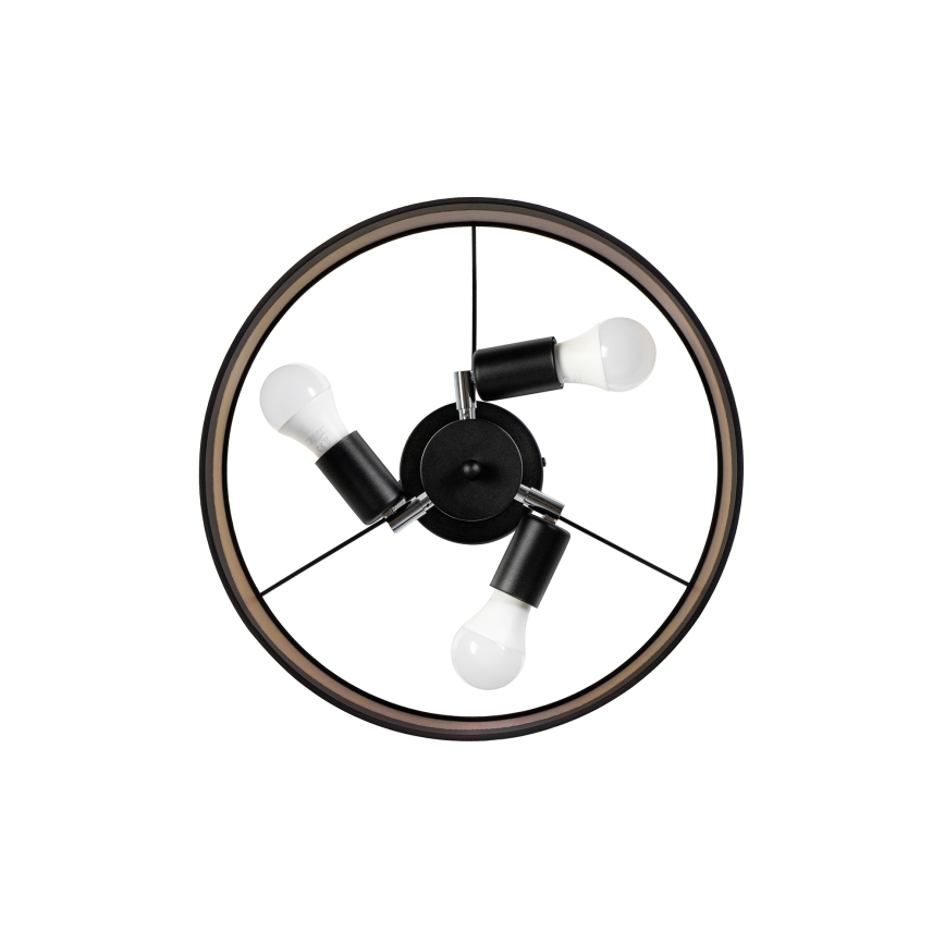 Pinnapealne lühter ALBA 3xE27/15W/230V läbimõõt 40 cm must/pruun