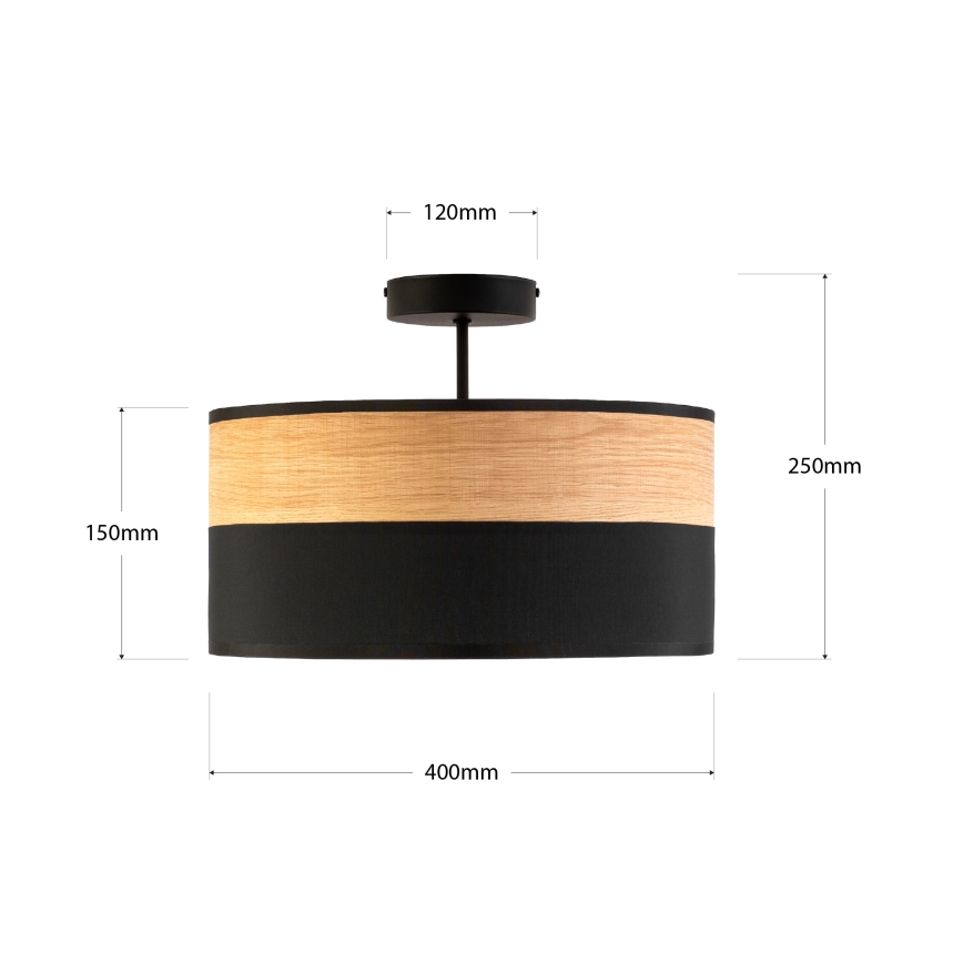 Pinnapealne lühter ALBA 3xE27/15W/230V läbimõõt 40 cm must/pruun