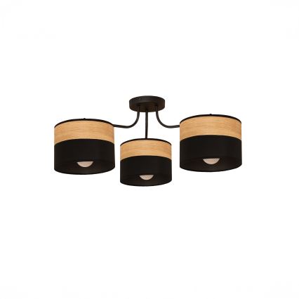 Pinnapealne lühter ALBA 3xE27/15W/230V Ø 66 cm must/pruun