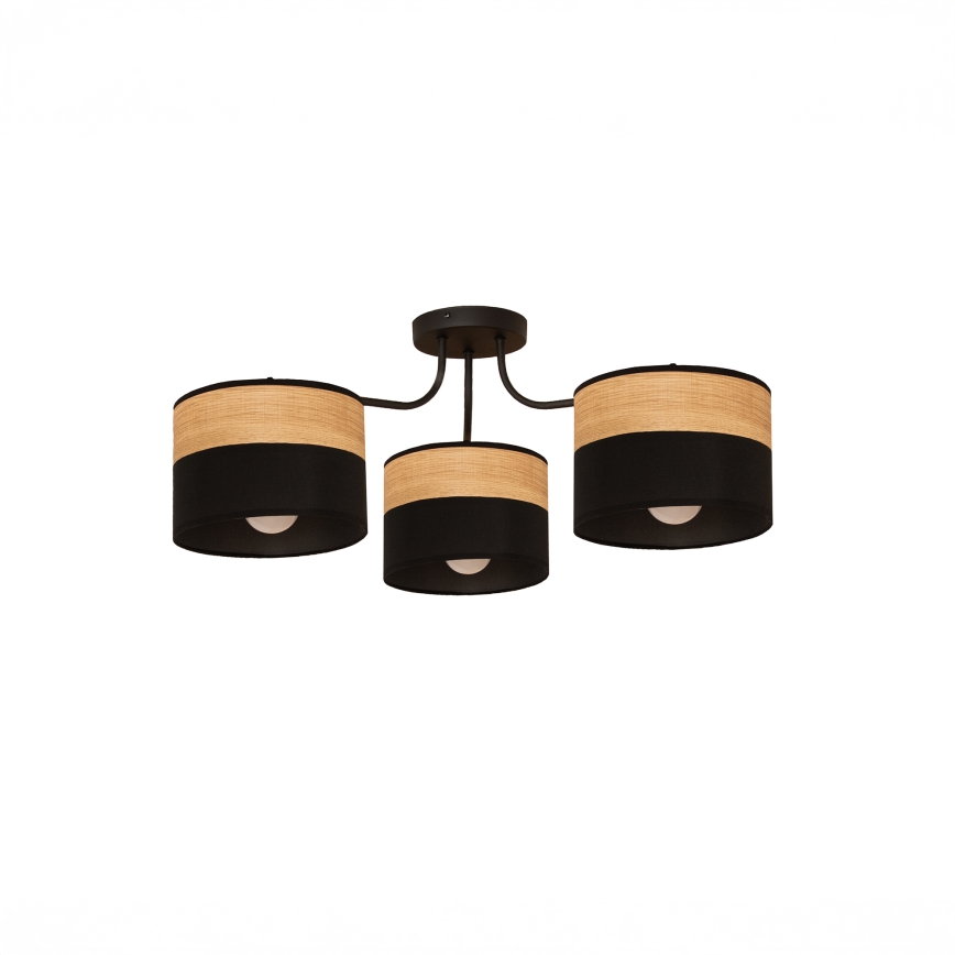 Pinnapealne lühter ALBA 3xE27/15W/230V Ø 66 cm must/pruun