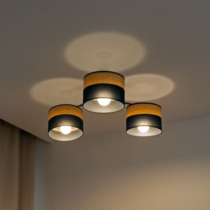 Pinnapealne lühter ALBA 3xE27/15W/230V Ø 66 cm must/pruun