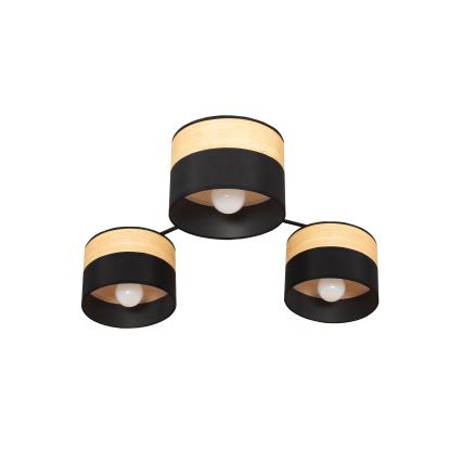 Pinnapealne lühter ALBA 3xE27/15W/230V Ø 66 cm must/pruun